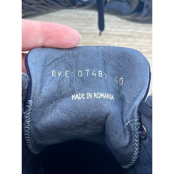 Bikkembergs Navy Patent Leather High Top Sneakers Streetwear size 40/ 9.5 - Picture 11 of 11